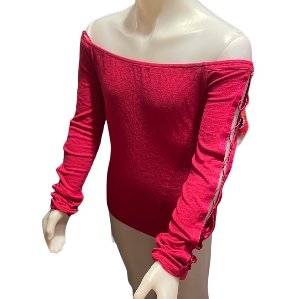 nwt Guess Off Shoulder Long Sleeve Shirt Sz Small